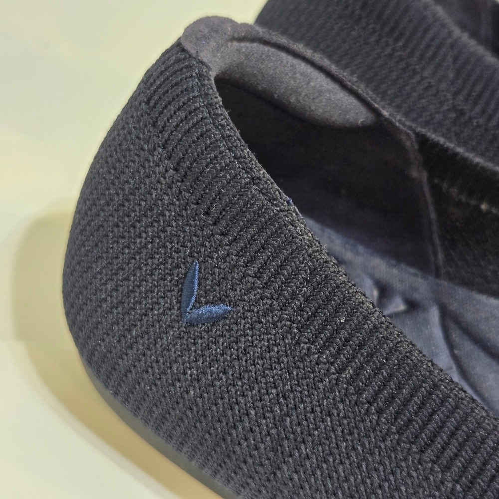 Vivaia Claire Ballet Walking Flats 9 / 40 Navy Blue Knit Round Toe Sustainable - Picture 3 of 6